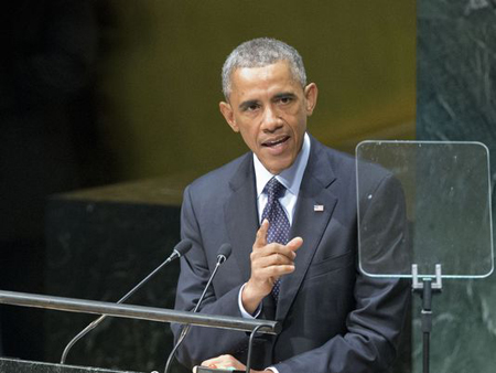 Tổng thống Mỹ Barack Obama phát biểu tại Liên hợp quốc.